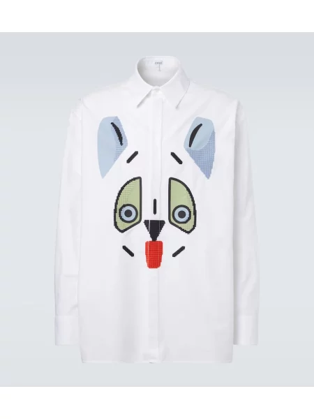 Cămașă Loewe din țesătură twill alb