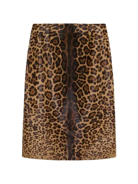 Fustă midi 16arlington cu imagine cu model leopard maro