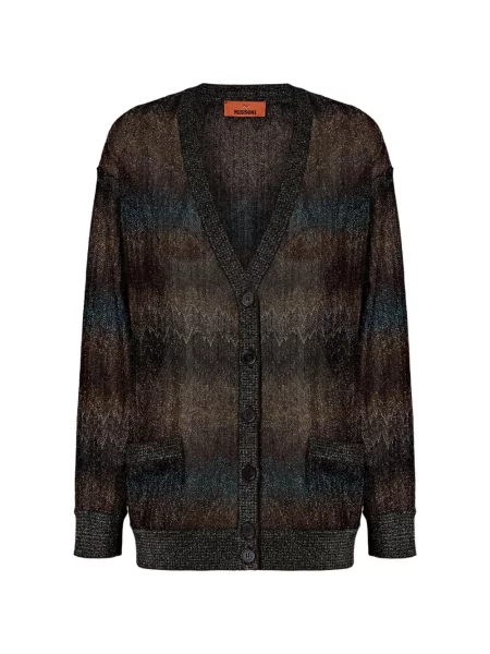 Cardigan Missoni cu model piele de șarpe maro