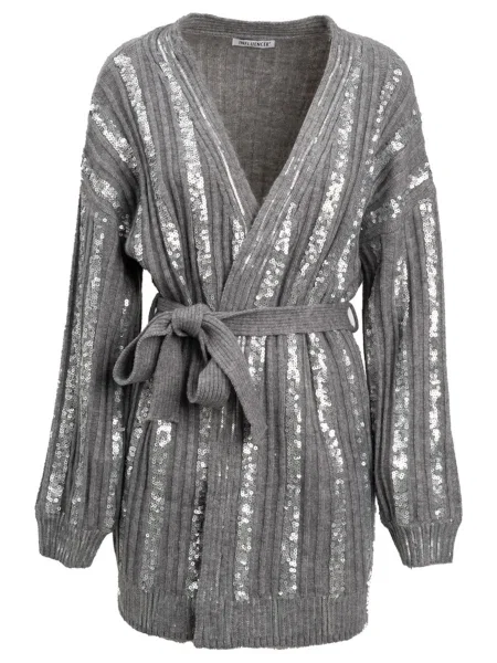 Influencer Geacă tricotată / argintiu gri