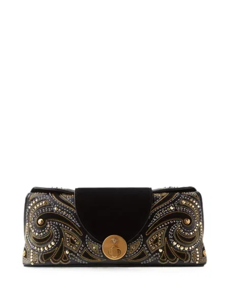 Geantă plic Versace din piele de căprioară negru
