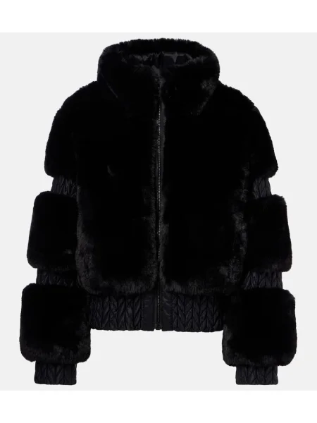 Jeździć na nartach sztuczne futro kurtka narciarska Goldbergh czarna