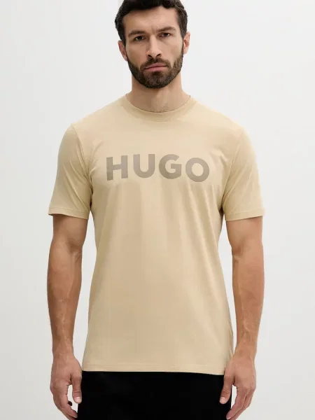 Тениска HUGO с принт черно