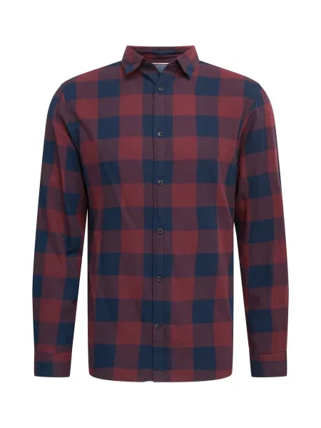 JACK & JONES Srajca Gingham temno modra / vinsko rdeča