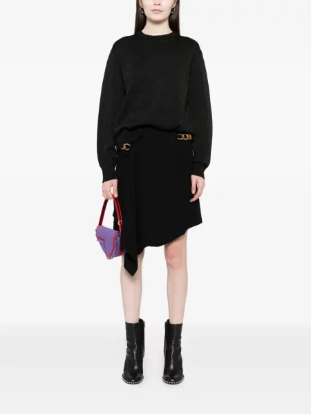 Pulover Cynthia Rowley cu decolteu rotund negru