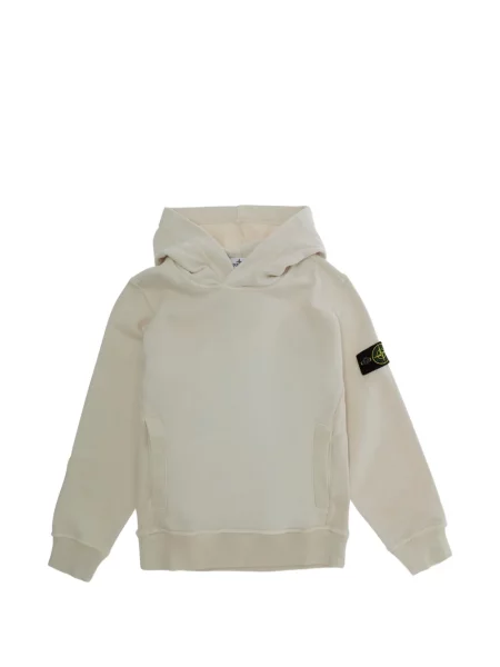 Bluza z kapturem dziecięca Stone Island biała