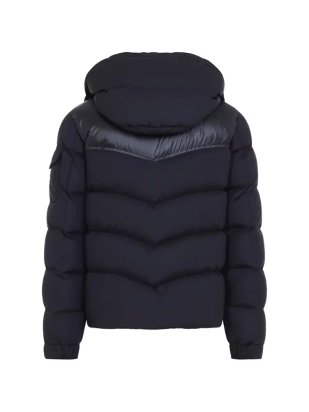 Geacă cu puf Moncler cu glugă albastru
