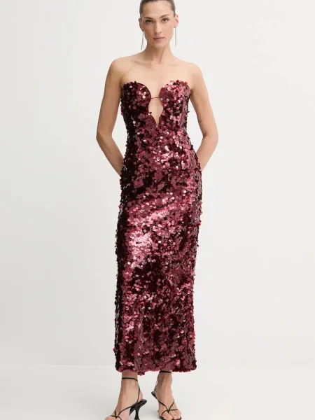 Bardot rochie mini evazați roșu