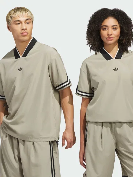 Переработанный поло Adidas коричневое