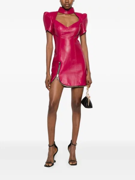 Rochie mini Mitiliane Couture din piele roz