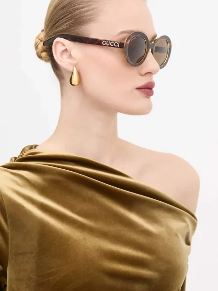 Слънчеви очила Gucci кафяво