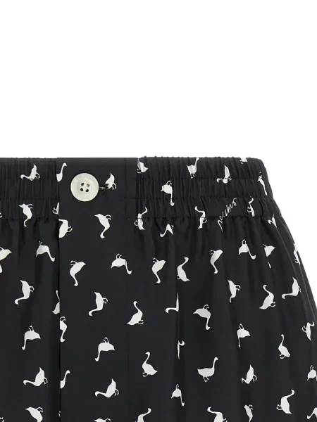 Elastyczna talia szorty Moschino z nadrukiem czarne