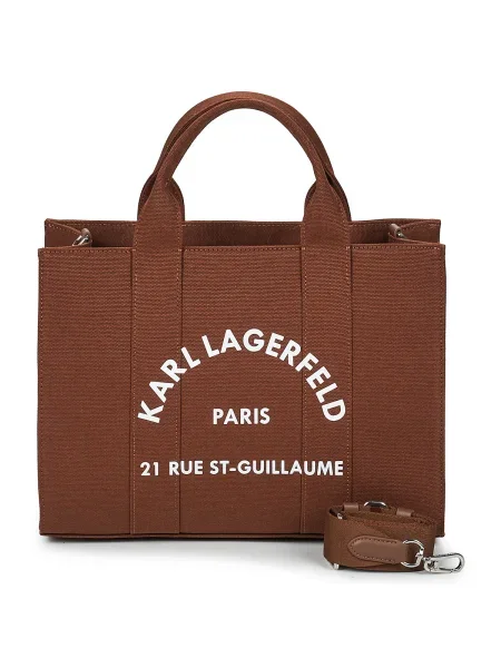 Shopper kabelka Karl Lagerfeld hnedá