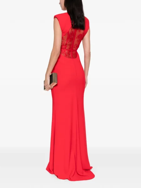 Μεταξωτή αμάνικη κοστούμι μάξι φόρεμα Silk Love & Lace κόκκινο