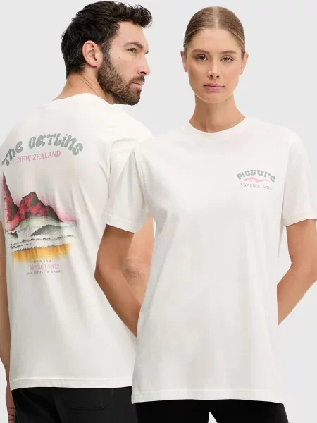 Picture t-shirt D&S Catlins z nadrukiem beżowy
