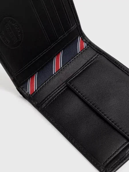 Kožená peněženka + klíčenka Tommy Hilfiger černá