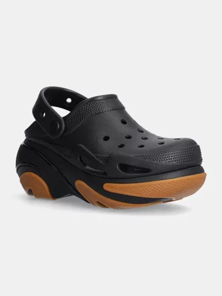 Crocs papuci Bubble Crush Clog femei cu platforma negru