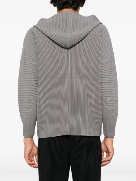 Hoodie Homme Plissé Issey Miyake γκρι