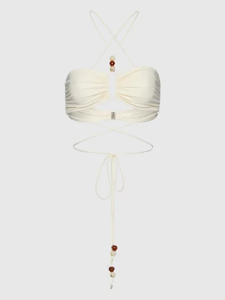 Ліф від купальника з намистинами Magda Butrym білий