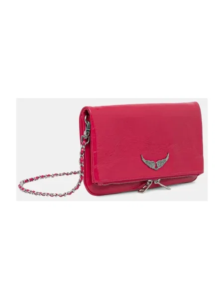 Torebka Zadig & Voltaire skórzana retro różowa