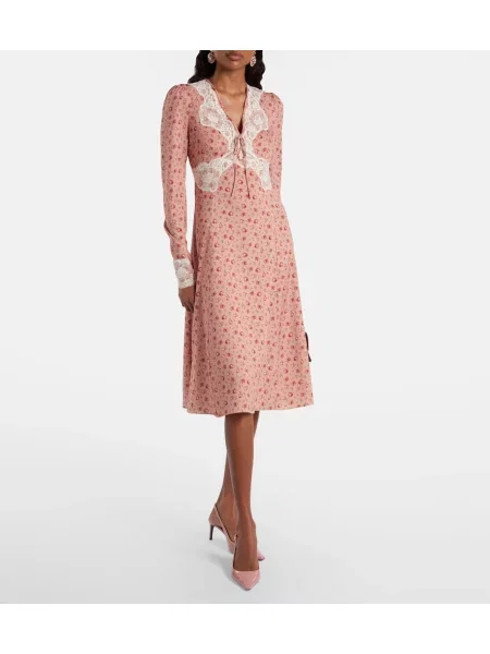Hodvábne kvetinové midi šaty Dolce&gabbana po kolená