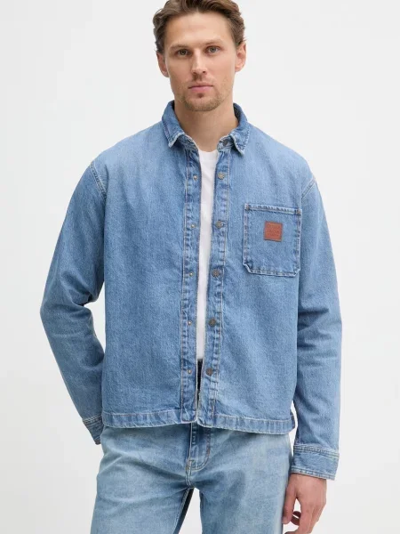 Guess Jeans cămașă pentru bărbați din denim albastru