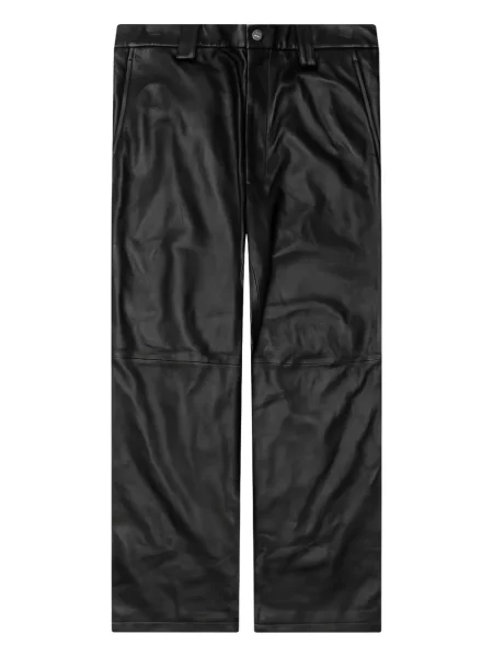 Pantaloni Nahmias din piele negru