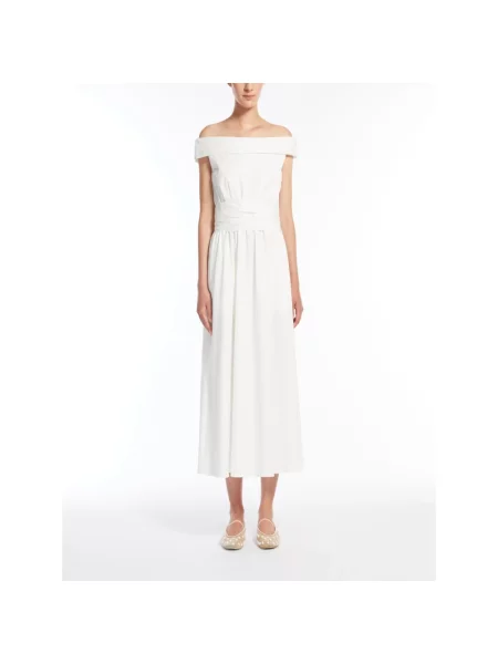 Weekend Max Mara sukienka midi rozkloszowana beżowy