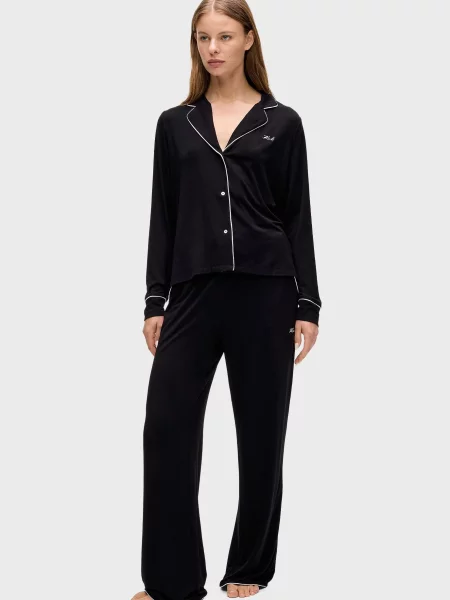 Піжама Karl Lagerfeld з джерсі чорна
