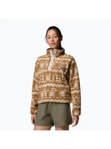 Bluză polar pentru femei Columbia Helvetia II Printed Cropped Half Snap delta/retrotree