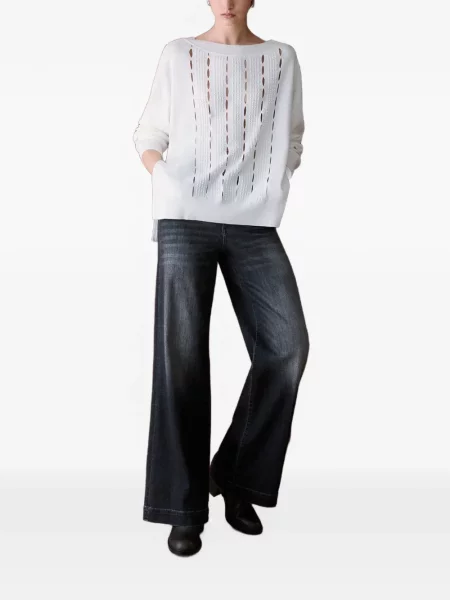 Pulover Liu Jo cu broderie alb