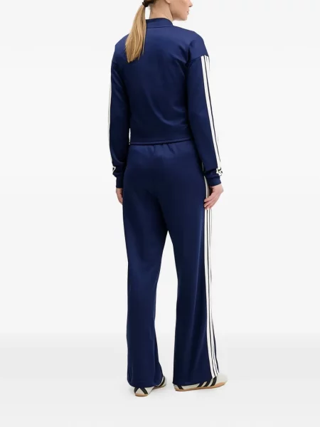 Komplet dresowy Adidas koronkowy sznurowany w paski różowy