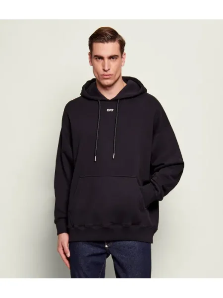 OFF-WHITE Hanorac STAMP SKATE | Oversize fit alb