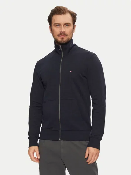 TOMMY HILFIGER Tepláková bunda ESSENTIAL námornícka modrá