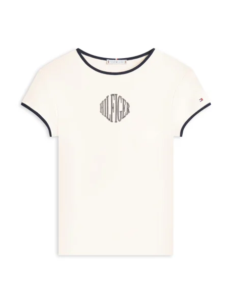TOMMY HILFIGER Majica ecru / mornarska