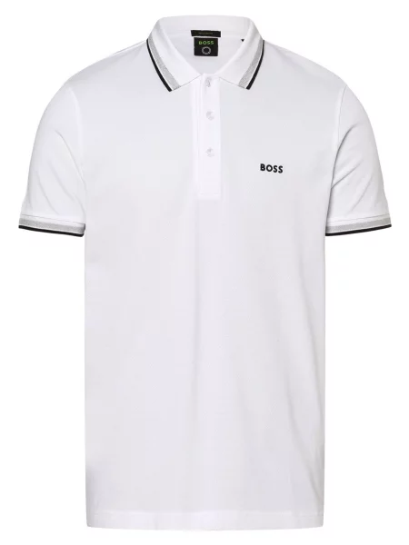 BOSS Green koszulka polo Mężczyźni jednolity XXXL biały