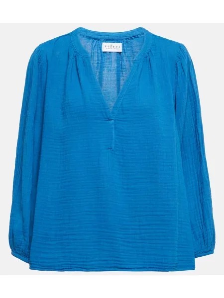 Bluză Velvet de catifea albastru