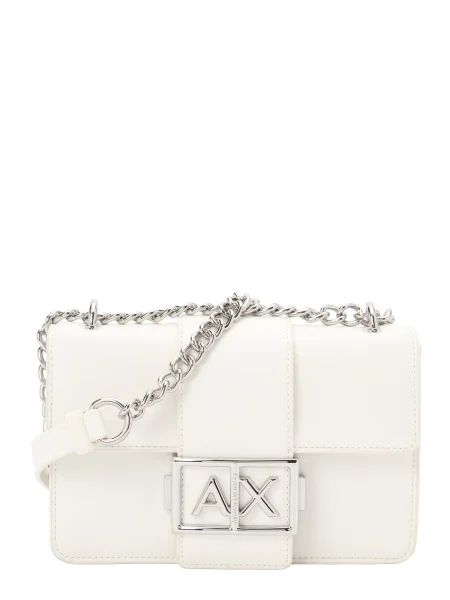 ARMANI EXCHANGE Torba za čez ramo JODIE srebrna / off-bela bela