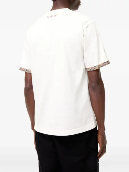 Tricou Burberry în carouri alb