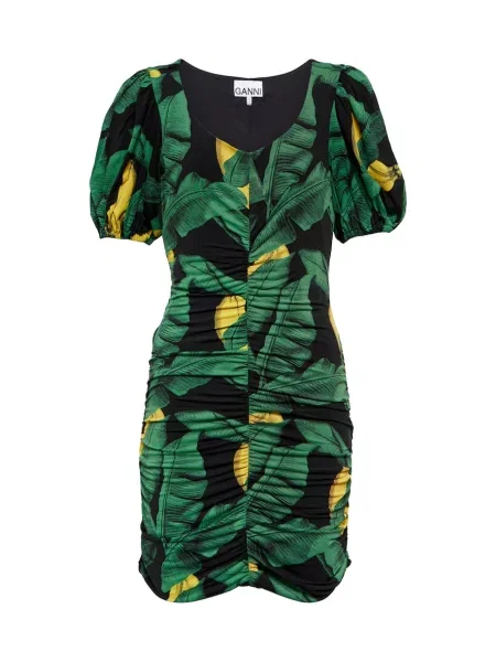 Rochie mini Ganni cu imagine de costum negru