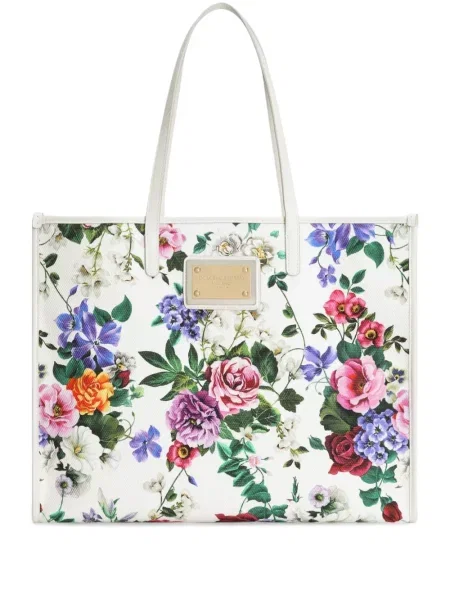 Geantă Dolce & Gabbana cu model floral cu imagine alb