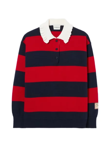 Tricou polo Claudie Pierlot tricotate roșu