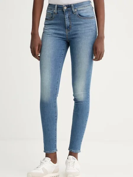 Levi's jeansy HIGH RISE SKINNY niebieskie