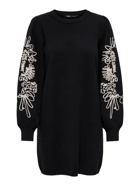 ONLY Rochie tricotat ONLMagnolia ecru negru