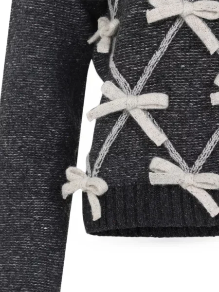 Pulover Moschino cu funde cu model argyle gri