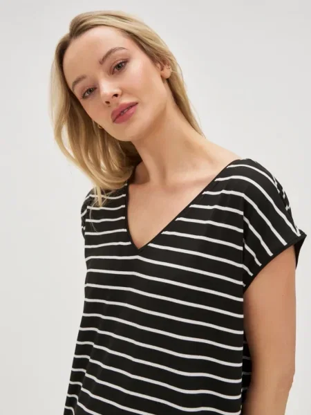 Rochie Marisse cu dungi de costum negru