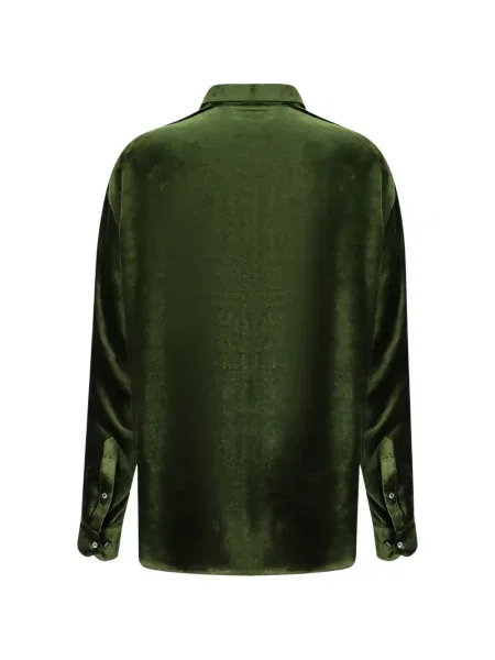 Cămașă Giorgio Armani de catifea verde