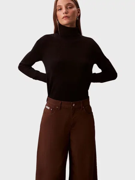 Широкие брюки Calvin Klein Jeans коричневые
