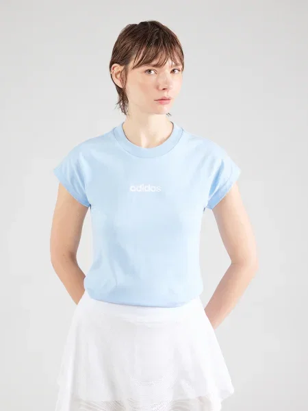 ADIDAS SPORTSWEAR Tricou funcțional ESSENTIALS LINEAR albastru deschis alb