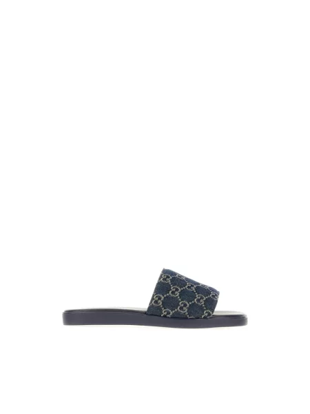 Klapki Gucci niebieskie